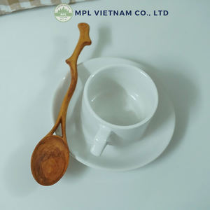 Cuillère à feuilles en bois artisanale du Vietnam, fabriquée en Afzelia Xylocarpa, cadeau d'affaires écologique pour les amateurs de décoration de cuisine - Product Image 6