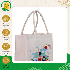 Sac fourre-tout personnalisé écologique |   Sacs en toile de jute avec impression d'image de paysage et poignée tressée, provenant d'un fournisseur indien - Product Image 5