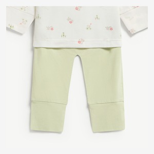 MAMACHERI Ensemble 2 pièces pour bébé garçon, en modal et élasthanne, à motif floral imprimé, manches longues, avec boutons-pression, barboteuse à pieds, nouveau-né, ODM Vietnam - Product Image 4