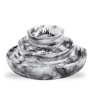 Bol à salade jetable en résine sculptée classique, compatible lave-vaisselle et écologique, empilable pour les fêtes - Product Image 3