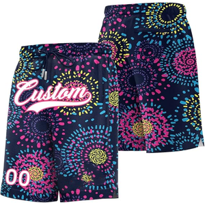 Shorts de basket-ball personnalisés pour hommes, impression par sublimation, taille à cordon de serrage, séchage rapide, avec poches, motif à pois, style décontracté - Product Image 2