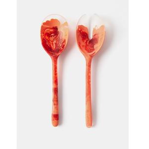 Ensemble moderne de cuillères et fourchettes à salade en résine époxy – Couverts attrayants pour servir la salade, grande cuillère et ustensiles de service, articles de vaisselle - Product Image 1