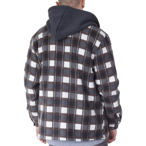 Wholesale Letterman Classic College <b>Flannel</b> <b>Jacket</b> Durable Windproof Eco-Friendly Hooded Polyester/Cotton Front Logo <b>Men's</b> - Product Image 2