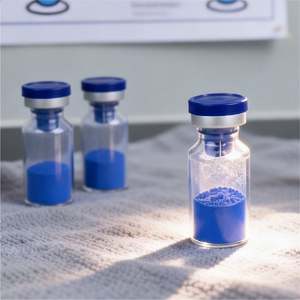 Polvo Fijador Seguro con Péptidos GHK Cu en Ampollas con Tapa Azul para Moldear el Cuerpo, Reafirmar la Piel, Materia Prima para Cuidado de la Piel, Suministro de Fábrica, Envío Rápido - Product Image 1