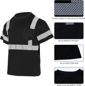 Chemise de travail unisexe orange haute visibilité en coton avec bandes réfléchissantes, poche poitrine unie, uniforme de sécurité coupe-vent, détection des aiguilles - Product Image 5