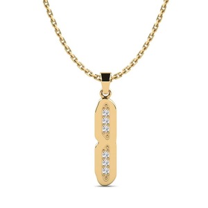 Collar con Colgante de Letra y Diamante Redondo con Engaste de Puntas, Joyería Clásica Unisex, Regalo Ideal - Product Image 2