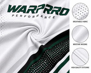 Maillot de Ciclismo WARPRO para Hombre, Manga Corta, Blanco y Verde, Transpirable, de Poliéster con Estampado por Sublimación, Talla M para Adulto - Product Image 6