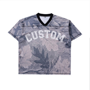 Maillot de football pour homme de qualité supérieure, col en V, camouflage, personnalisé, sublimé, respirant, manches courtes, t-shirt de sport athlétique pour homme - Product Image 1