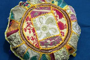 Cojín de suelo de retazos Cojín de meditación | Funda de almohada de suelo redondo Boho Hippie decoración del hogar funda de cojín - Product Image 6