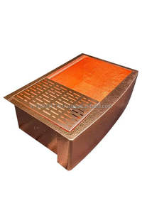 Évier de cuisine élégant en cuivre martelé avec bassin profond rectangulaire et structure durable en métal durable, fabriqué à la main - Product Image 3