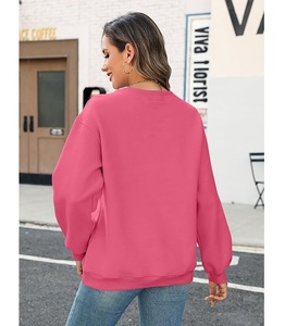 Nouveau design, sweat-shirt en coton pour femme, col rond, manches longues, épaules tombantes, uni, confortable, décontracté, fabriqué au Bangladesh - Product Image 5