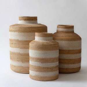 Combo <b>gold</b> rattan flower <b>vase</b> various sizes hand weave table & floor <b>vases</b> Vietnam producer - Product Image 1