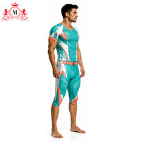 Conjunto de Uniforme de Fútbol Sublimado para Hombre, Color Verde Azulado, Blanco y Coral, Jersey y Pantalones de Poliéster Transpirable, Sin Costuras, para Adultos