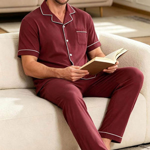 2026 New Style <b>Men</b> <b>Sleeping</b> Set High Quality Breathable Pajama Set Comfortable Nightwear For Home Wear Wholesale - Product Image 3