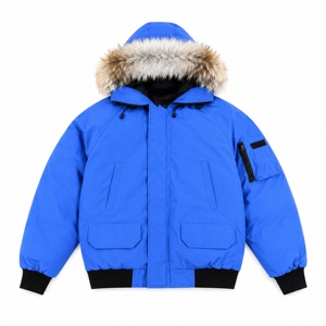 Chaqueta de Plumón con Capucha, Estilo Canadiense, Casual, Transpirable, Resistente al Viento, con Cierre de Cremallera y Botones, 95% Forro de Piel, para Hombre y Mujer - Product Image 5