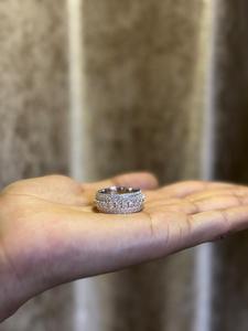 Luxury Moissanite Pave Band <b>Ring</b> for Women Iced Out Sparkling Wide <b>Statement</b> <b>Ring</b> Elegant Wedding Anniversary Gift Jewelry - Product Image 3