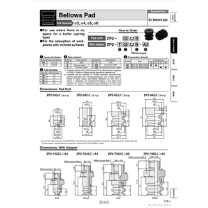 ZP2-02ZJGS แผ่นสุญญากาศสำหรับนิวเมติก SMC สำหรับการใช้งานหลากหลาย - Product Image 1