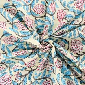 Tela de Algodón Estampada a Mano, Hecha a Mano en Jaipur, Tradicional, Ecológica, Transpirable, con Estampado de Bloques - Product Image 1