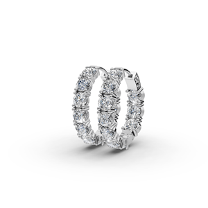 Boucles d'oreilles créoles ovales serties de diamants pour mariée, bijoux élégants en diamant pour les mariées - Product Image 5