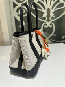 Luxury Designer Women Handbag <b>Mini</b> Garden Party Canvas with <b>Black</b> Negonda Leather <b>Bag</b> - Product Image 2