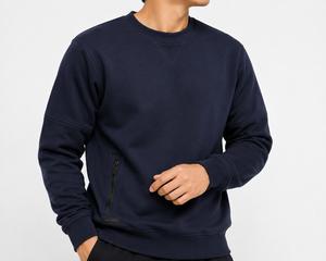 Sweat-shirt à capuche pour homme, col rond, coupe ample, couleur unie, poche zippée, pull décontracté, tricoté en polaire, style hiver, séchage rapide - Product Image 5