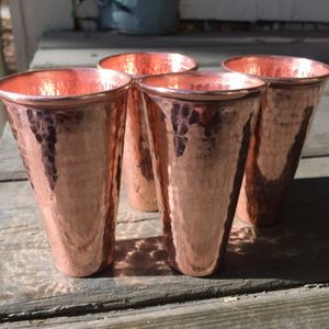 Assured Quality Copper Glass Tumbler Supplier Ayurvedic Drinking Water Cup Bulk Export Metal <b>Drinkware</b> India - Product Image 1