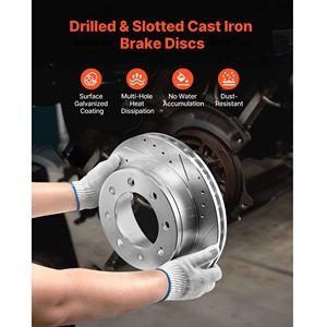 2002-2006 Chevrolet Avalanche 2500 (8 STUD) & 2002-2004 Chevrolet Silverado 2500 Front & Rear Brake <b>Kit</b> Compatible with <b>Model</b> - Product Image 5