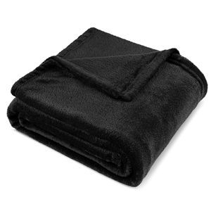 Manta de lana polar súper suave de alta calidad en color negro, lista para enviar, fabricada por Vaibhav Exports - Product Image 1