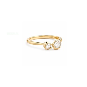 Anillo de Dos Piedras con Diamantes Cultivados en Laboratorio Toi Et Moi de 01ctw, Diseño Abstracto de Contorno en Platino, Impresionante y Orgánico - Product Image 3