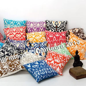 Housse de coussin indienne imprimée en gros, faite à la main, housse de coussin design en coton patchwork avec fermeture éclair - Product Image 3