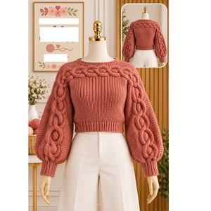 Pulls 100% acrylique ou coton, calibre 12, pour femmes, très tendance, style décontracté, pour la saison hivernale, fournisseur du Bangladesh. - Product Image 4