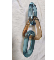 Chaîne longue massive en résine, maillons grands et creux, style moderne, mélange de couleurs, punk, artisanale, haute qualité, pour décoration d'anniversaire et de maison