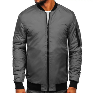 Casual High Street Custom Logo Patches Bomber <b>Jacket</b> Men Casual Ribbed Collar Light Windproof <b>Pilot</b> Bomber <b>Jackets</b> OEM service - Product Image 1