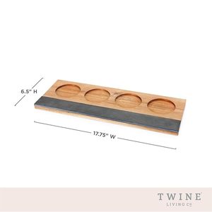 Reusable Eco-Friendly Wooden Wine Beer Cocktail Whiskey Glass Holder for Home Parties Modern Luxury Bar Tray - Product Image 2