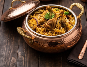 ACME METAL INDIA Round Hammered <b>Copper</b> Casserole With Lid Traditional Design Durable For Gas And Induction Use - Product Image 2