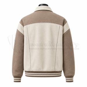 Chaqueta Varsity Personalizada para Hombre con Mangas en Contraste y Cierre de Botones a Presión, Fabricante Mayorista - Product Image 2