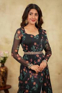 Wedding Grace <b>Saree</b> Gown Imperial Grace Ensemble <b>Golden</b> Aura Drape Gown Signature Drape stylish and effortlessly glamorous - Product Image 2