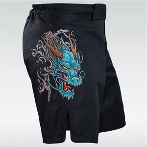 Pantalones Cortos de MMA para Hombre, Negros con Estampado de Guerrero Vikingo, Secado Rápido, Poliéster, Ropa de Artes Marciales Mixtas, Corte Regular, Talla Adulto - Product Image 5