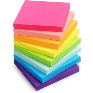 8 Blocs de Notas Autoadhesivos Multicolores Brillantes de 3x3, 85 Hojas/Bloc, Notas Adhesivas Moradas, 8 Blocs en Total - Product Image 1