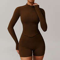 Ropa de Yoga Personalizada para Mujer, Transpirable, de Spandex, Corte Regular, Chaquetas con Cierre, Tallas Grandes, Reversible, Ecológica, Elástica en Cuatro Direcciones, para Gimnasio