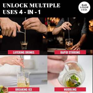 Kit de bar con cucharas de acero para fiestas, eventos, bartenders y el hogar - Product Image 5