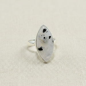 <b>Top</b> Quality Black Tourmaline Moonstone Ring 925 Sterling Silver <b>Rose</b> Gold Yellow Gold Plated Handmade Marquise Boho Ring for her - Product Image 1