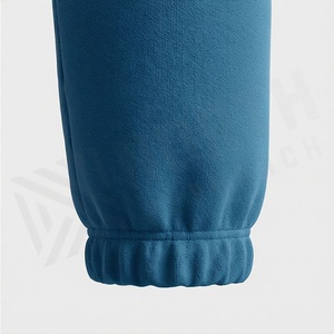 Sweat-shirt unisexe bleu à capuche, manches longues, couleur unie, survêtement décontracté avec poches à cordon, poids moyen, 100% coton, vêtements d'automne - Product Image 6