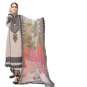 美丽柔软棉印花印度萨尔瓦套装系列最新定制印度巴基斯坦萨尔瓦套装