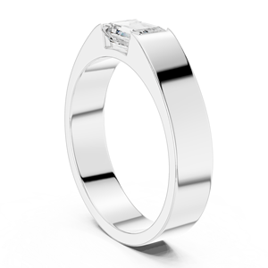 Anillo de boda para hombre con diamante creado en laboratorio, diseño solitario ancho y llamativo, joyería de diamantes - Product Image 3