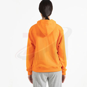เสื้อฮู้ดผู้หญิงสีส้ม ผ้าฝ้ายถัก สีพื้น แขนยาว มีกระเป๋า สวมใส่สบายๆ สำหรับฤดูใบไม้ร่วง - Product Image 2