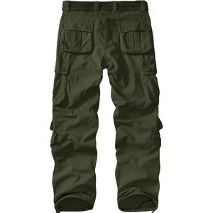 Men's Casual Cargo Pants Canvas Multiple Pockets Straight Fit High Waist Drawstring Closure Breathable Midweight Workwear Style - Product Image 6