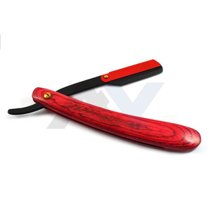 Best Selling Barber Razors Professional Straight Shavette Solid Red Wooden Handle <b>Swing</b> Lock Shaving Razor Barbershop Grooming - Product Image 6