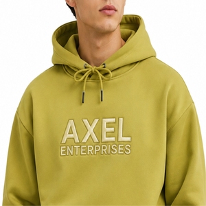 เสื้อฮู้ดดี้ผู้ชายสีเขียวมะกอก ดีไซน์แบบสวมหัว มีกระเป๋าแบบจิงโจ้ สไตล์มินิมอลลำลอง ลุคสตรีทแวร์ทันสมัย - Product Image 5