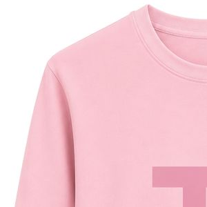 Pink JJ Logo Embroidered Long Sleeve <b>Shirt</b> Crew Neck Casual Lightweight Top with Ribbed Cuffs for Custom Apparel and Teamwear - Product Image 3